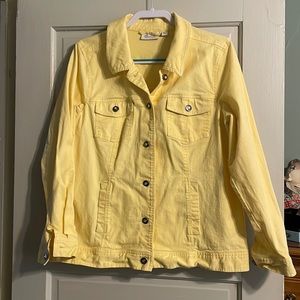 Denim&Co yellow Large jean jacket